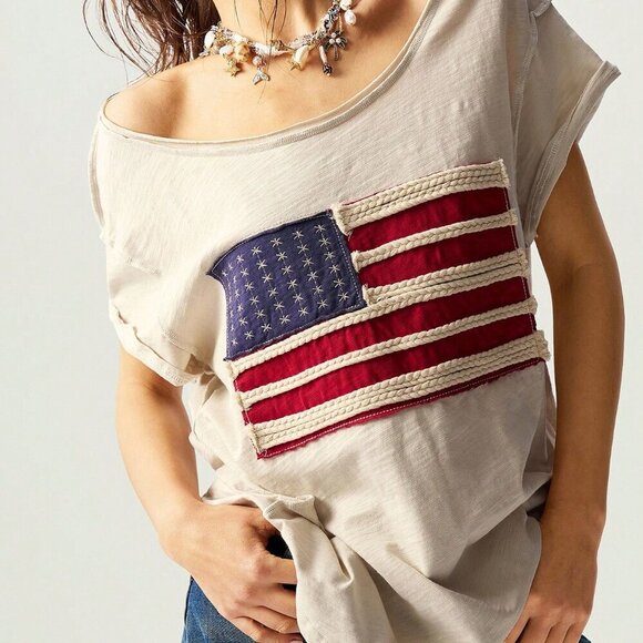 Apricot Casual Women's Boho Loose Knit Short Sleeve Sweater - Picture 5 of 7